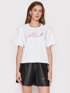 KARL LAGERFELD Γυναίκες T-shirts T-Shirt Logo 221W1717 Λευκό Relaxed Fit Λευκό