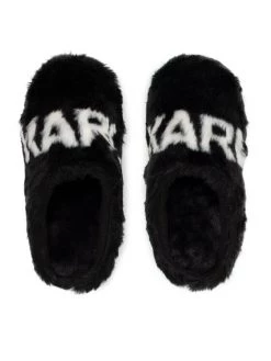 KARL LAGERFELD Γυναίκες Παντόφλες Σπιτιού Black Synth Fur KL40220 Μαύρο Μαύρο -KARL LAGERFELD Κατάστημα unnamed file 1159