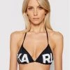 KARL LAGERFELD Γυναίκες Μπικίνι πάνω μέρος Printed Logo KL21WTP05 Μαύρο Μαύρο