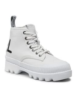 KARL LAGERFELD Γυναίκες Biker Μποτάκια Ορειβατικά παπούτσια KL45230 Λευκό Λευκό