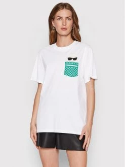 KARL LAGERFELD Γυναίκες T-shirts T-Shirt Ikonik Monogram 221W1783 Λευκό Relaxed Fit Λευκό