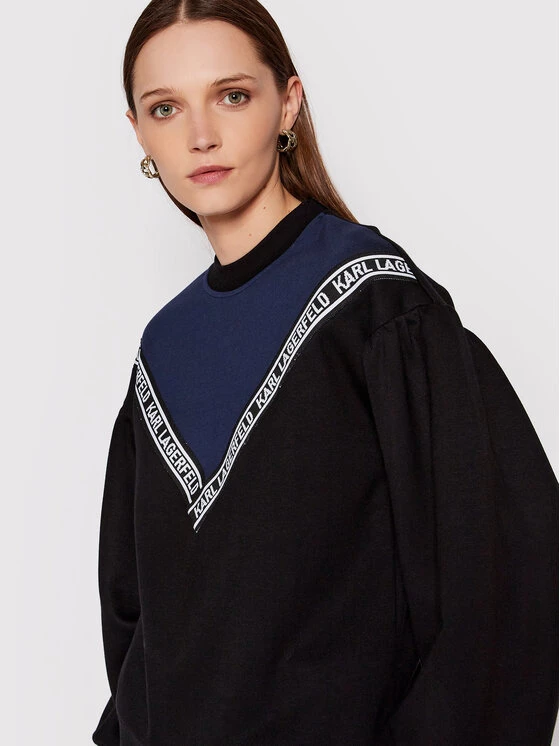 KARL LAGERFELD Γυναίκες Μπλούζες Μπλούζα Dual-Tone Logo 220W1802 Μαύρο Relaxed Fit Μαύρο 4 KARL LAGERFELD Γυναίκες Μπλούζες Μπλούζα Dual-Tone Logo 220W1802 Μαύρο Relaxed Fit Μαύρο - Image 4