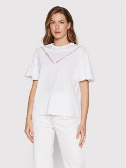 KARL LAGERFELD Γυναίκες T-shirts T-Shirt Logo Tape 221W1701 Λευκό Relaxed Fit Λευκό