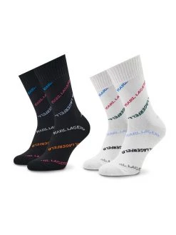 KARL LAGERFELD Γυναίκες Ψηλές Κάλτσες Σετ 2 ζευγάρια ψηλές κάλτσες γυναικείες Futuristic Aop 225W6005 Έγχρωμο Έγχρωμο