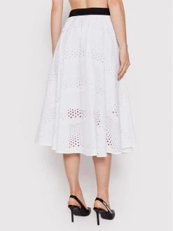 KARL LAGERFELD Γυναίκες Midi Φούστα σε γραμμή Α Broderie Anglaise 221W1203 Λευκό Relaxed Fit Λευκό -KARL LAGERFELD Κατάστημα unnamed file 165