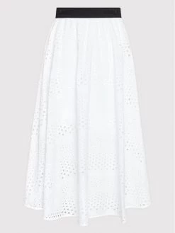 KARL LAGERFELD Γυναίκες Midi Φούστα σε γραμμή Α Broderie Anglaise 221W1203 Λευκό Relaxed Fit Λευκό -KARL LAGERFELD Κατάστημα unnamed file 167