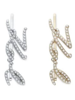 KARL LAGERFELD Γυναίκες Αξεσουάρ Μαλλιών Σετ 2 τσιμπιδάκια μαλλιών 206W3904 Ασημί Ασημί