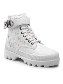 KARL LAGERFELD Γυναίκες Biker Μποτάκια Ορειβατικά παπούτσια KL42552 Λευκό Λευκό