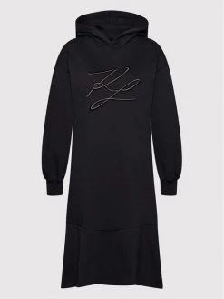 KARL LAGERFELD Γυναίκες Πλεκτά Φορέματα Φόρεμα υφασμάτινο Peplum 220W1354 Μαύρο Regular Fit Μαύρο -KARL LAGERFELD Κατάστημα unnamed file 224