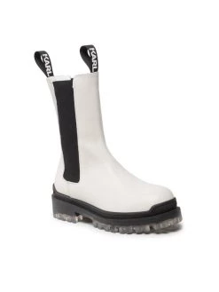 KARL LAGERFELD Γυναίκες Biker Μποτάκια Μποτάκια με λάστιχο KL41680 Λευκό Λευκό