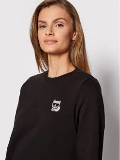 KARL LAGERFELD Γυναίκες Μπλούζες Μπλούζα Ikonik Mini Choupette Rhinestone 216W1830 Μαύρο Regular Fit Μαύρο -KARL LAGERFELD Κατάστημα unnamed file 238