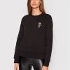 KARL LAGERFELD Γυναίκες Μπλούζες Μπλούζα Ikonik Mini Rhinestone 216W1831 Μαύρο Relaxed Fit Μαύρο
