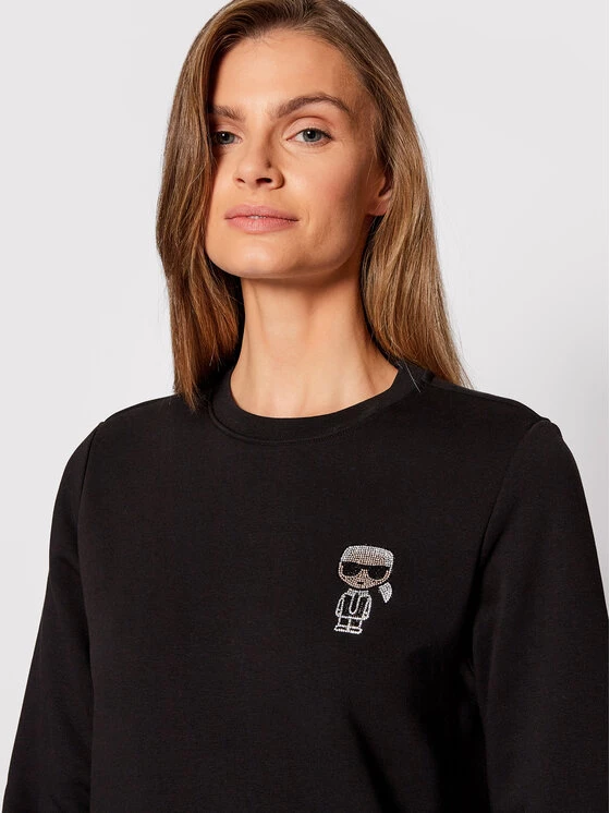 KARL LAGERFELD Γυναίκες Μπλούζες Μπλούζα Ikonik Mini Rhinestone 216W1831 Μαύρο Relaxed Fit Μαύρο 4 KARL LAGERFELD Γυναίκες Μπλούζες Μπλούζα Ikonik Mini Rhinestone 216W1831 Μαύρο Relaxed Fit Μαύρο - Image 4