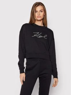 KARL LAGERFELD Γυναίκες Μπλούζες Χωρίς Φερμουάρ Μπλούζα 216W1811 Μαύρο Relaxed Fit Μαύρο