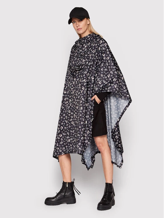 KARL LAGERFELD Γυναίκες Αδιάβροχα Μπουφάν Πόντσο Ikonik Aop Rain 220W3973 Μαύρο Relaxed Fit Μαύρο 2 KARL LAGERFELD Γυναίκες Αδιάβροχα Μπουφάν Πόντσο Ikonik Aop Rain 220W3973 Μαύρο Relaxed Fit Μαύρο - Image 2