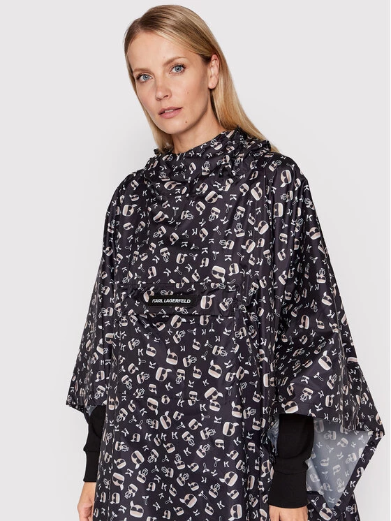 KARL LAGERFELD Γυναίκες Αδιάβροχα Μπουφάν Πόντσο Ikonik Aop Rain 220W3973 Μαύρο Relaxed Fit Μαύρο 4 KARL LAGERFELD Γυναίκες Αδιάβροχα Μπουφάν Πόντσο Ikonik Aop Rain 220W3973 Μαύρο Relaxed Fit Μαύρο - Image 4