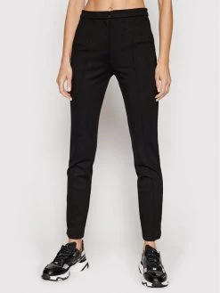 KARL LAGERFELD Γυναίκες Υφασμάτινα Παντελόνια Παντελόνι υφασμάτινο Summer Punto 211W1004 Μαύρο Regular Fit Μαύρο