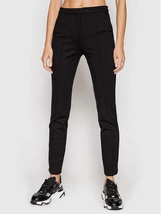 KARL LAGERFELD Γυναίκες Υφασμάτινα Παντελόνια Παντελόνι υφασμάτινο Summer Punto 211W1004 Μαύρο Regular Fit Μαύρο 1 KARL LAGERFELD Γυναίκες Υφασμάτινα Παντελόνια Παντελόνι υφασμάτινο Summer Punto 211W1004 Μαύρο Regular Fit Μαύρο