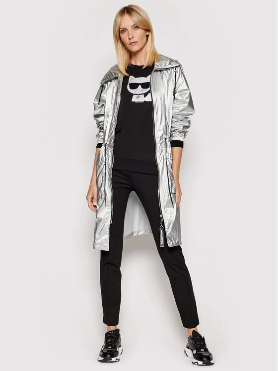 KARL LAGERFELD Γυναίκες Υφασμάτινα Παντελόνια Παντελόνι υφασμάτινο Summer Punto 211W1004 Μαύρο Regular Fit Μαύρο 2 KARL LAGERFELD Γυναίκες Υφασμάτινα Παντελόνια Παντελόνι υφασμάτινο Summer Punto 211W1004 Μαύρο Regular Fit Μαύρο - Image 2