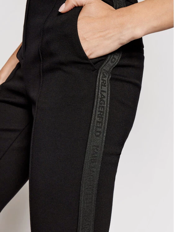 KARL LAGERFELD Γυναίκες Υφασμάτινα Παντελόνια Παντελόνι υφασμάτινο Summer Punto 211W1004 Μαύρο Regular Fit Μαύρο 4 KARL LAGERFELD Γυναίκες Υφασμάτινα Παντελόνια Παντελόνι υφασμάτινο Summer Punto 211W1004 Μαύρο Regular Fit Μαύρο - Image 4