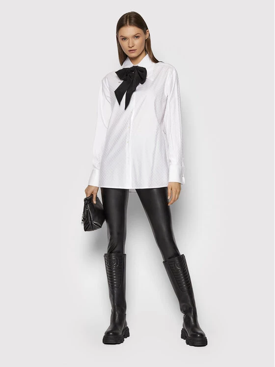 KARL LAGERFELD Γυναίκες Casual Πουκάμισα Πουκάμισο Kl Monogram 216W1600 Λευκό Regular Fit Λευκό 2 KARL LAGERFELD Γυναίκες Casual Πουκάμισα Πουκάμισο Kl Monogram 216W1600 Λευκό Regular Fit Λευκό - Image 2