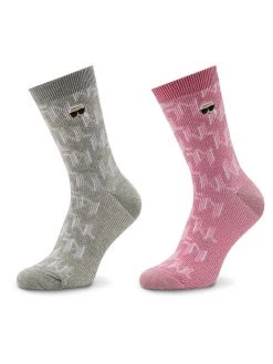 KARL LAGERFELD Γυναίκες Ψηλές Κάλτσες Σετ 2 ζευγάρια ψηλές κάλτσες γυναικείες Ikonik Monogram 225W6004 Έγχρωμο Έγχρωμο