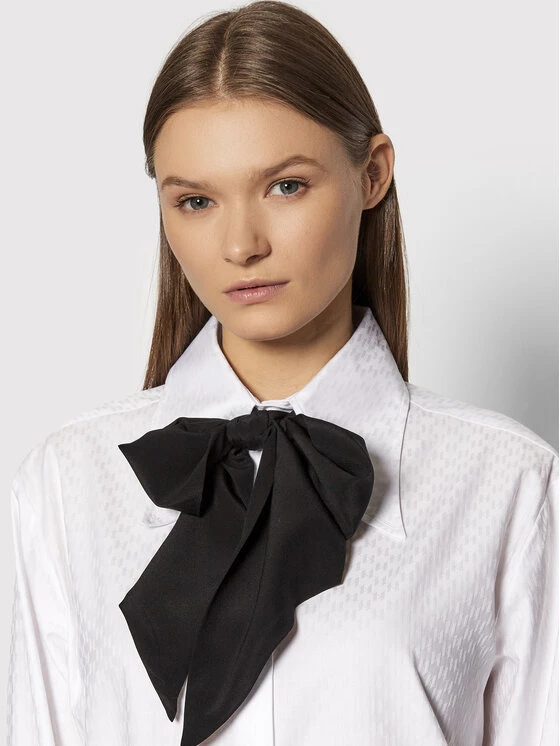 KARL LAGERFELD Γυναίκες Casual Πουκάμισα Πουκάμισο Kl Monogram 216W1600 Λευκό Regular Fit Λευκό 4 KARL LAGERFELD Γυναίκες Casual Πουκάμισα Πουκάμισο Kl Monogram 216W1600 Λευκό Regular Fit Λευκό - Image 4