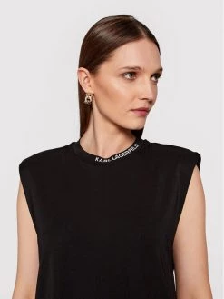 KARL LAGERFELD Γυναίκες Καθημερινά Φορέματα Φόρεμα καθημερινό 220W1353 Μαύρο Regular Fit Μαύρο -KARL LAGERFELD Κατάστημα unnamed file 2748