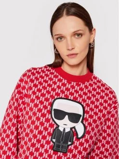 KARL LAGERFELD Γυναίκες Μπλούζες Μπλούζα Ikonik All-Over Monogram 220W1884 Κόκκινο Relaxed Fit Κόκκινο -KARL LAGERFELD Κατάστημα unnamed file 2753