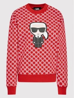 KARL LAGERFELD Γυναίκες Μπλούζες Μπλούζα Ikonik All-Over Monogram 220W1884 Κόκκινο Relaxed Fit Κόκκινο -KARL LAGERFELD Κατάστημα unnamed file 2754