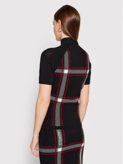 KARL LAGERFELD Γυναίκες Ζιβάγκο Check Knitted 220W2002 Μαύρο Regular Fit Μαύρο -KARL LAGERFELD Κατάστημα unnamed file 2762