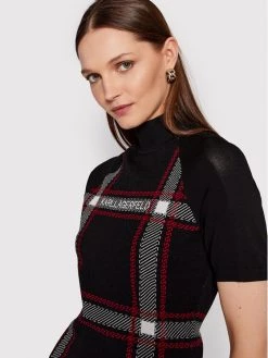 KARL LAGERFELD Γυναίκες Ζιβάγκο Check Knitted 220W2002 Μαύρο Regular Fit Μαύρο -KARL LAGERFELD Κατάστημα unnamed file 2763