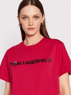 KARL LAGERFELD Γυναίκες T-shirts T-Shirt Ikonik Animal Logo 220W1780 Ροζ Regular Fit Ροζ -KARL LAGERFELD Κατάστημα unnamed file 2773