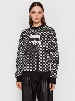 KARL LAGERFELD Γυναίκες Μπλούζες Μπλούζα Ikonik Monogram 220W1884 Μαύρο Relaxed Fit Μαύρο