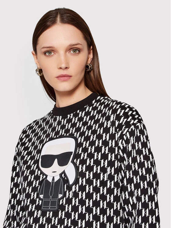 KARL LAGERFELD Γυναίκες Μπλούζες Μπλούζα Ikonik Monogram 220W1884 Μαύρο Relaxed Fit Μαύρο 4 KARL LAGERFELD Γυναίκες Μπλούζες Μπλούζα Ikonik Monogram 220W1884 Μαύρο Relaxed Fit Μαύρο - Image 4