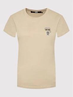 KARL LAGERFELD Γυναίκες T-shirts T-Shirt Ikonik Mini 216W1731 Μπεζ Regular Fit Μπεζ -KARL LAGERFELD Κατάστημα unnamed file 2804