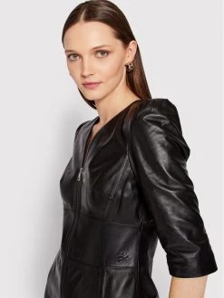 KARL LAGERFELD Γυναίκες Δερμάτινα Φορέματα Φόρεμα δερμάτινο 220W1902 Μαύρο Slim Fit Μαύρο -KARL LAGERFELD Κατάστημα unnamed file 2813