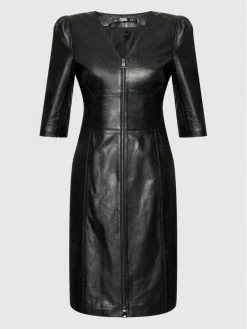 KARL LAGERFELD Γυναίκες Δερμάτινα Φορέματα Φόρεμα δερμάτινο 220W1902 Μαύρο Slim Fit Μαύρο -KARL LAGERFELD Κατάστημα unnamed file 2814