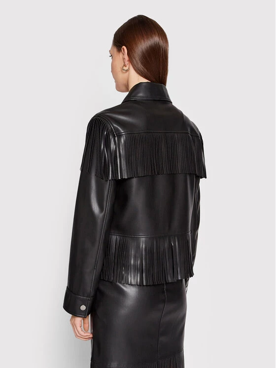 KARL LAGERFELD Γυναίκες Δερμάτινα Μπουφάν Μπουφάν από απομίμηση δέρματος Fringe 220W1405 Μαύρο Regular Fit Μαύρο 3 KARL LAGERFELD Γυναίκες Δερμάτινα Μπουφάν Μπουφάν από απομίμηση δέρματος Fringe 220W1405 Μαύρο Regular Fit Μαύρο - Image 3