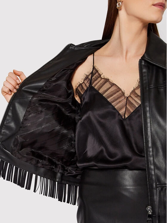 KARL LAGERFELD Γυναίκες Δερμάτινα Μπουφάν Μπουφάν από απομίμηση δέρματος Fringe 220W1405 Μαύρο Regular Fit Μαύρο 5 KARL LAGERFELD Γυναίκες Δερμάτινα Μπουφάν Μπουφάν από απομίμηση δέρματος Fringe 220W1405 Μαύρο Regular Fit Μαύρο - Image 5