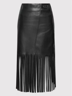 KARL LAGERFELD Γυναίκες Mini Φούστα από απομίμηση δέρματος Fringes 220W1203 Μαύρο Regular Fit Μαύρο -KARL LAGERFELD Κατάστημα unnamed file 2825