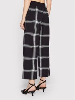 KARL LAGERFELD Γυναίκες Υφασμάτινα Παντελόνια Παντελόνι υφασμάτινο Check Printed 220W1032 Μαύρο Relaxed Fit Μαύρο -KARL LAGERFELD Κατάστημα unnamed file 2828