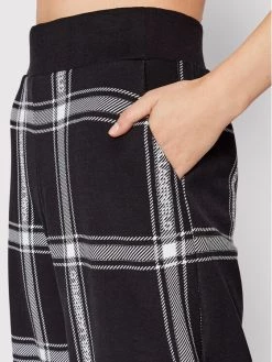 KARL LAGERFELD Γυναίκες Υφασμάτινα Παντελόνια Παντελόνι υφασμάτινο Check Printed 220W1032 Μαύρο Relaxed Fit Μαύρο -KARL LAGERFELD Κατάστημα unnamed file 2829