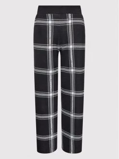 KARL LAGERFELD Γυναίκες Υφασμάτινα Παντελόνια Παντελόνι υφασμάτινο Check Printed 220W1032 Μαύρο Relaxed Fit Μαύρο -KARL LAGERFELD Κατάστημα unnamed file 2830