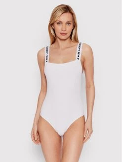KARL LAGERFELD Γυναίκες Κορμάκια Body 220W2100 Λευκό Slim Fit Λευκό