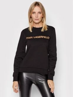 KARL LAGERFELD Γυναίκες Μπλούζες Μπλούζα Kandy Krush Logo 216W1810 Μαύρο Regular Fit Μαύρο