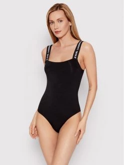 KARL LAGERFELD Γυναίκες Κορμάκια Body Logo 220W2100 Μαύρο Slim Fit Μαύρο