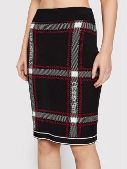 KARL LAGERFELD Γυναίκες Φούστες Pencil Φούστα Pencil Check Knitted 220W1230 Μαύρο Slim Fit Μαύρο