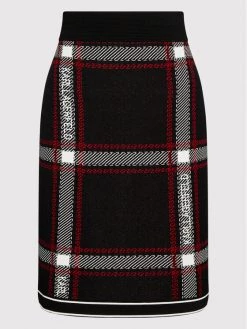 KARL LAGERFELD Γυναίκες Φούστες Pencil Φούστα Pencil Check Knitted 220W1230 Μαύρο Slim Fit Μαύρο -KARL LAGERFELD Κατάστημα unnamed file 2910