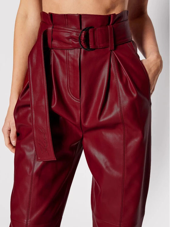 KARL LAGERFELD Γυναίκες Δερμάτινα Παντελόνια Παντελόνι από απομίμηση δέρματος Faux 216W1004 Μπορντό Regular Fit Μπορντό 4 KARL LAGERFELD Γυναίκες Δερμάτινα Παντελόνια Παντελόνι από απομίμηση δέρματος Faux 216W1004 Μπορντό Regular Fit Μπορντό - Image 4